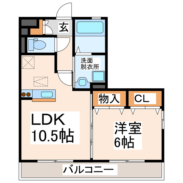 熊本市西区二本木のアパートの間取り