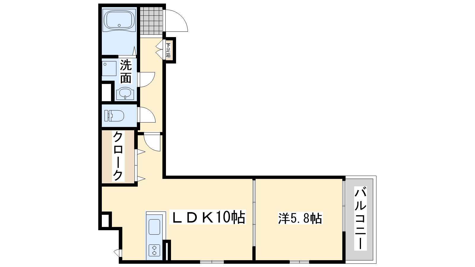 泉北郡忠岡町忠岡東のアパートの間取り