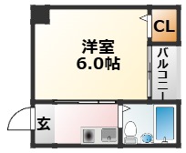 阪急京都線 上新庄駅 徒歩10分 4階建 築36年の間取り写真