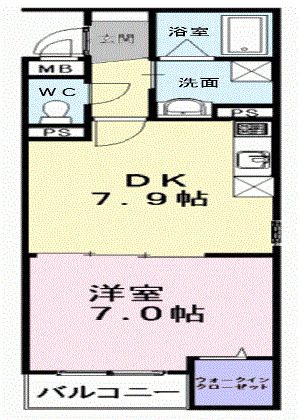 ＪＲ阪和線 和泉府中駅 徒歩18分 2階建 築19年の間取り写真
