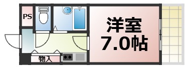 ＪＲ大阪環状線 玉造駅 徒歩12分 6階建 築31年の間取り写真