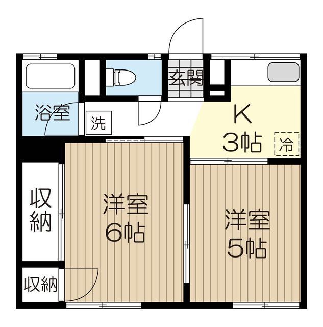 ベルグコーポ１号棟の間取り