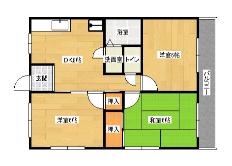 広島市安佐南区八木のマンションの間取り