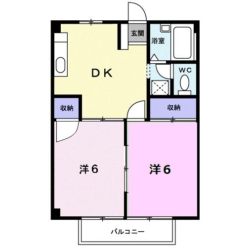 府中市高木町のアパートの間取り