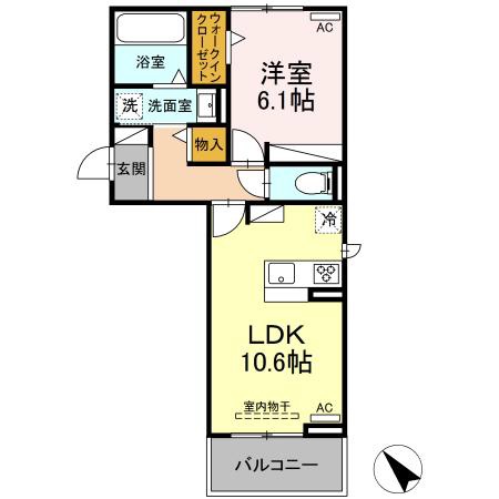 【豊川市山道町のアパートの間取り】