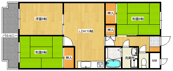 カネオハイツの間取り