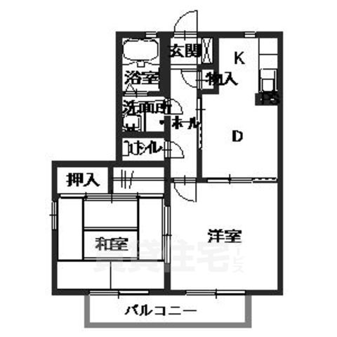 橿原市北八木町のアパートの間取り