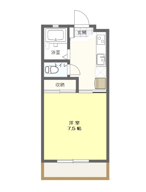 郡山市富久山町久保田のアパートの間取り