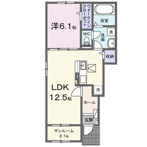 にかほ市金浦のアパートの間取り