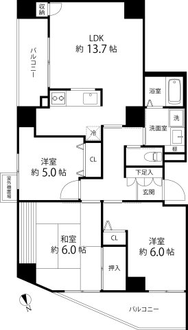 江東区南砂のマンションの間取り