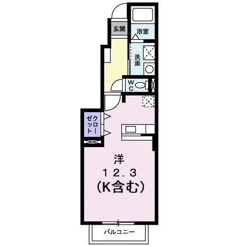 【倉敷市福田町古新田のアパートの間取り】