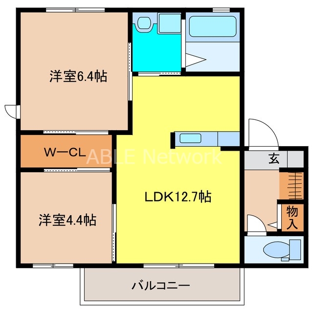 ビューハイムIIＡ棟の間取り