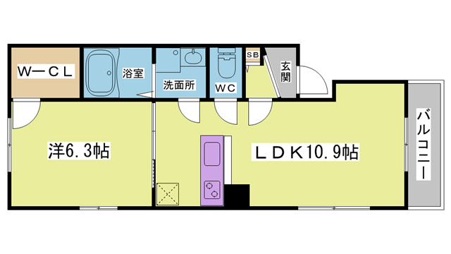 【ELECASA鈴蘭台の間取り】