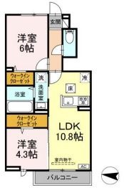 総社市井尻野のアパートの間取り