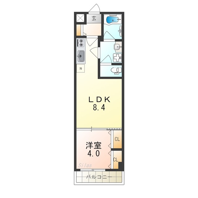 堺市堺区竜神橋町のマンションの間取り