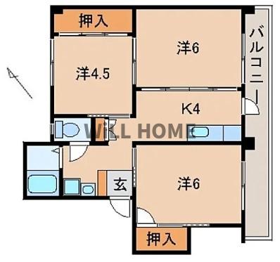 海南市下津町小原のマンションの間取り