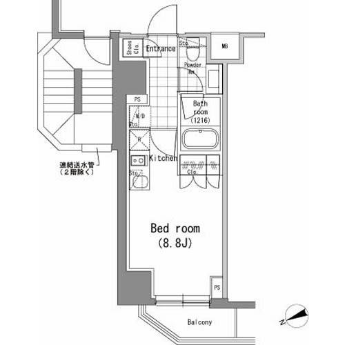 港区新橋のマンションの間取り