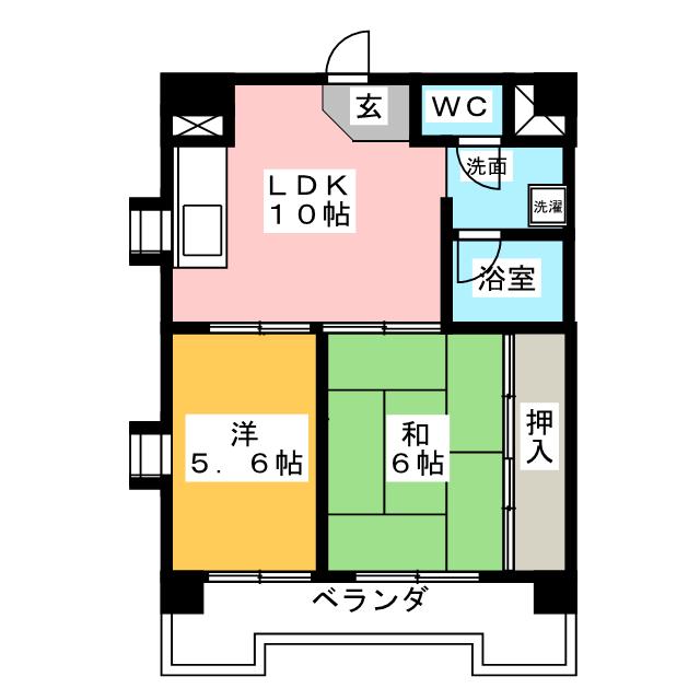 レスカール一番町の間取り