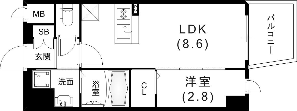 ソルテラスKOBE湊町の間取り