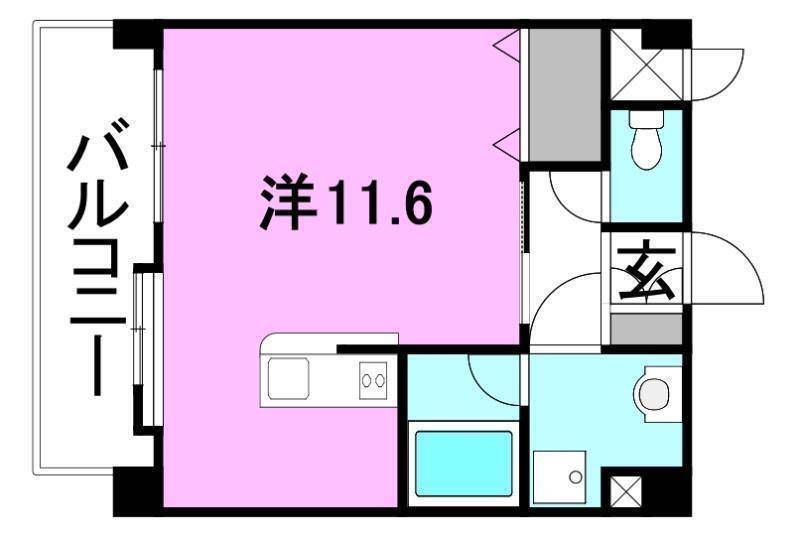 松山市空港通のマンションの間取り