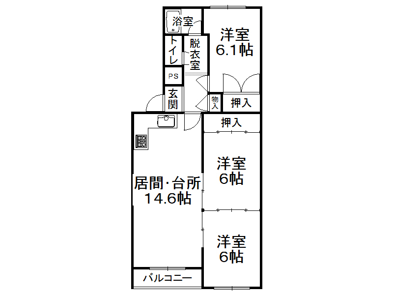 コーポ光南第一（４０２号室）の間取り