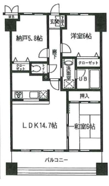 戸田市大字新曽のマンションの間取り