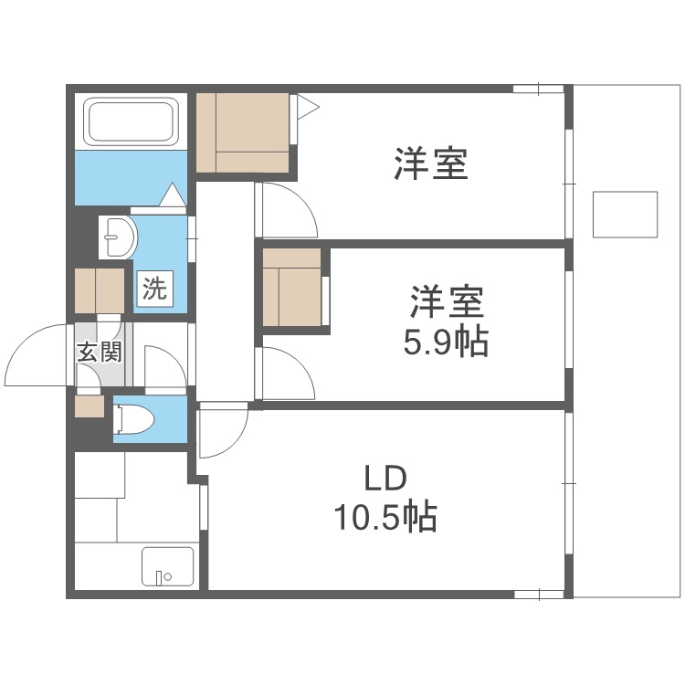 ＡＳＡＨＩＹＡＭＡ　ＣＩＴＹ．ＳＴＥＬＬＡの間取り