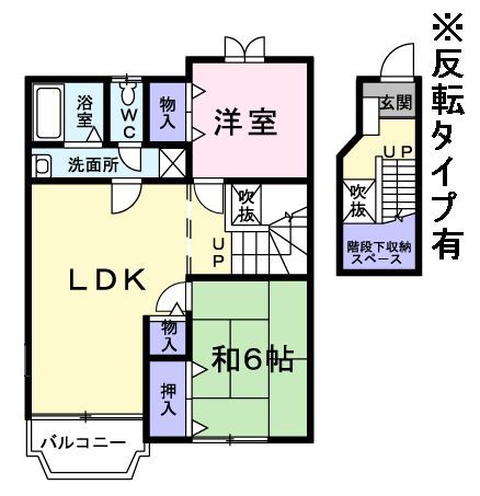 【岐阜市三田洞のアパートの間取り】