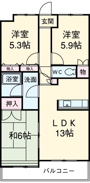 安城市安城町のマンションの間取り