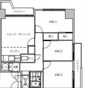 新宿区歌舞伎町のマンションの間取り