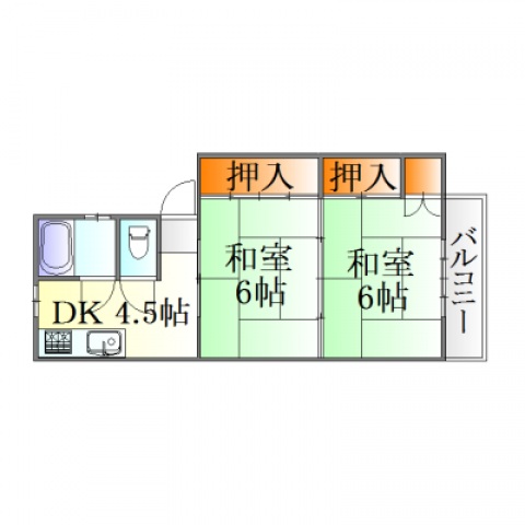 広島市安佐南区東野のマンションの間取り