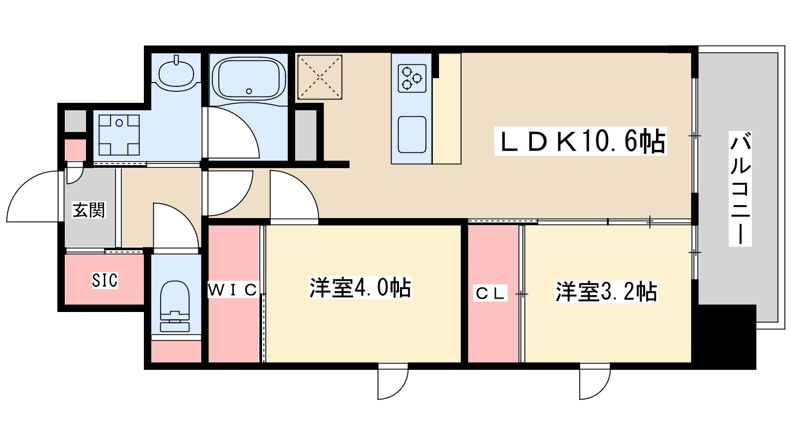 大阪市淀川区宮原のマンションの間取り