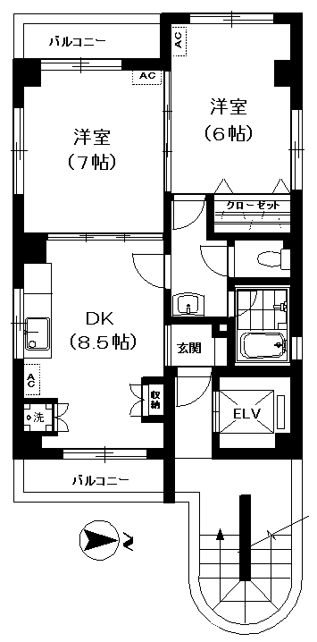 渋谷区恵比寿のマンションの間取り