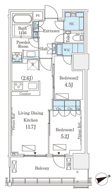 港区港南のマンションの間取り