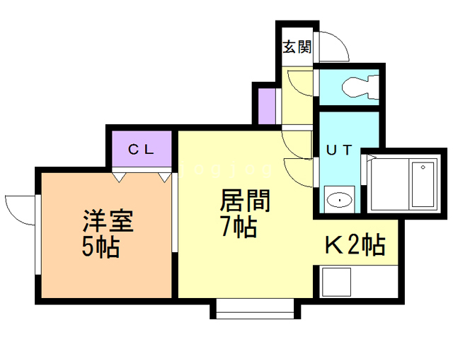 札幌市北区新琴似四条のアパートの間取り