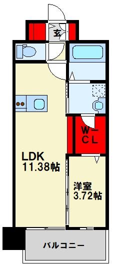 北九州市八幡東区荒生田のマンションの間取り