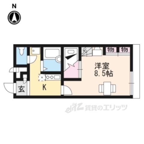 大津市穴太のアパートの間取り