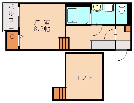 古賀市駅東のアパートの間取り