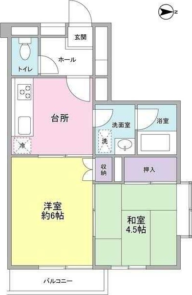 小田急線 代々木上原駅 徒歩10分 3階建 築37年の間取り写真