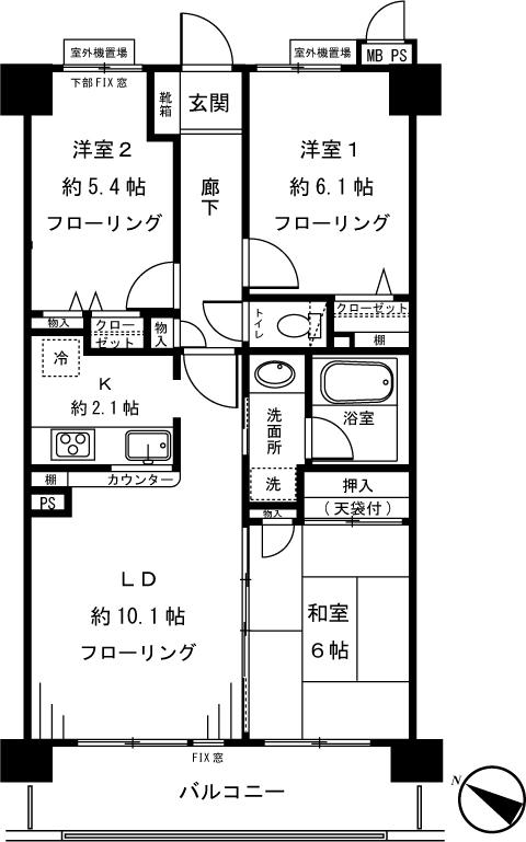 ライオンズマンション蕨中央第2の間取り写真