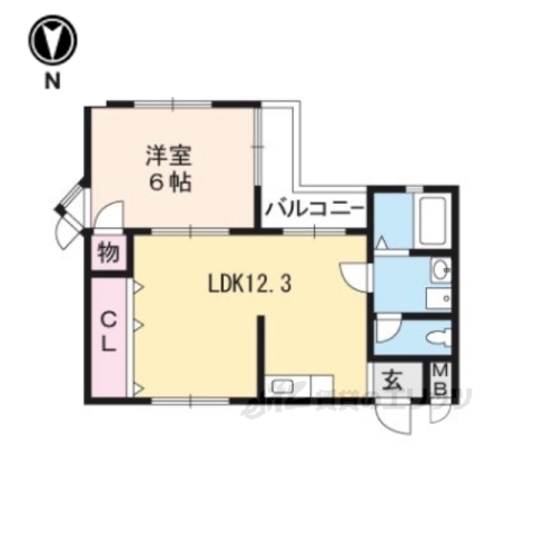 【京都市右京区西院西今田町のマンションの間取り】