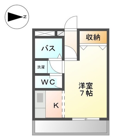 岡山市東区宍甘のアパートの間取り