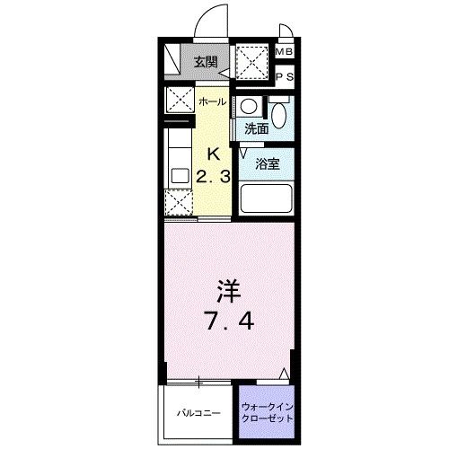 岡山県岡山市北区舟橋町（マンション）の賃貸物件の間取り