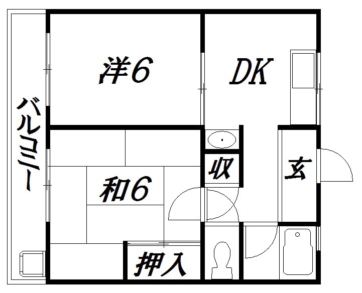 浜松市中央区曳馬のアパートの間取り