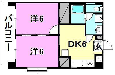 松山市高岡町のマンションの間取り