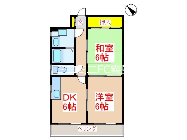 霧島市国分中央のマンションの間取り