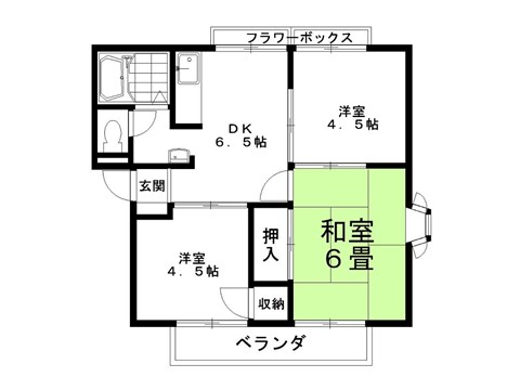 サンライフ飛鳥Ｂ棟Ｂの間取り