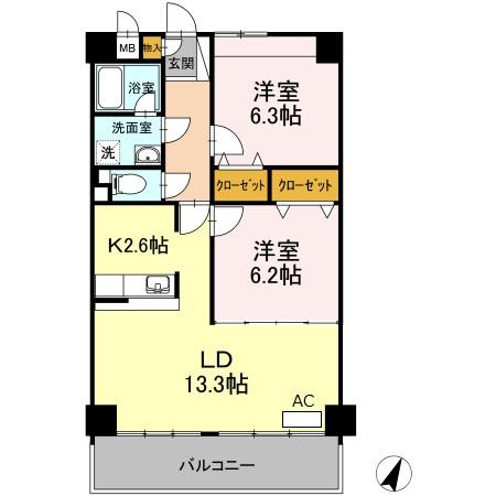 メルベーユ・シバの間取り