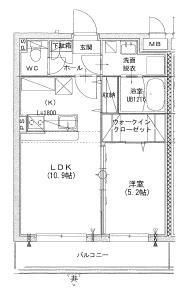 【豊中市上野東のマンションの間取り】