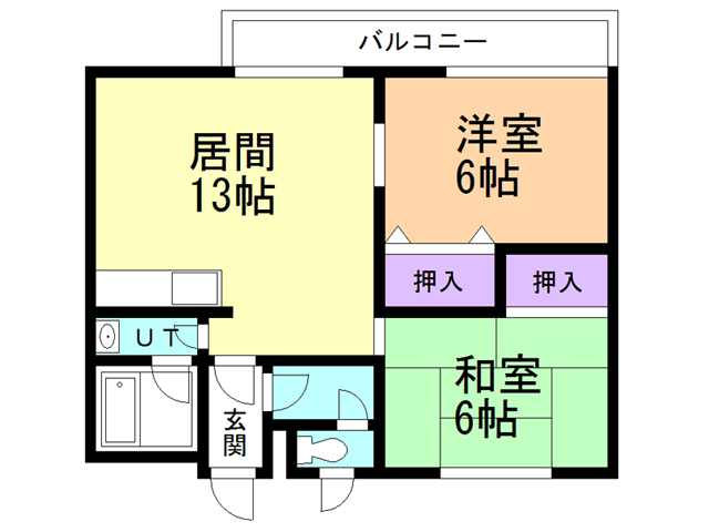 函館市青柳町のマンションの間取り